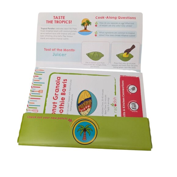 Raddish Kids Tropical Paradise Juicer Green Silicon Recipes Patch NEW - Picture 2 of 12